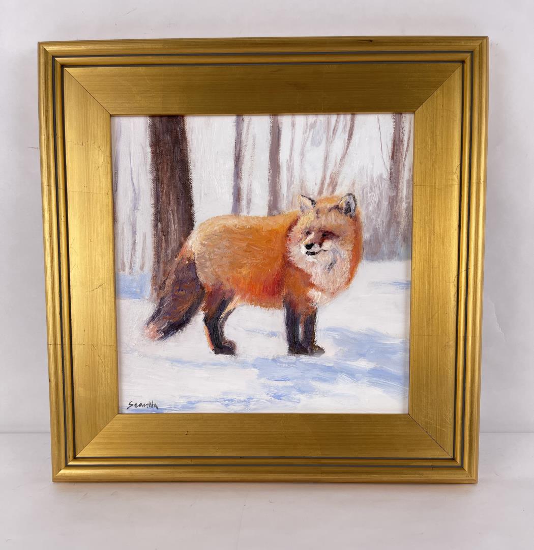 Sean Wu Oil on Canvas Fox Painting (1 of 4)