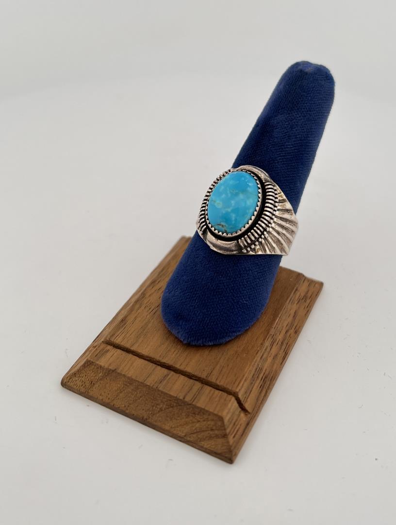 Louise Yazzie Navajo Sterling Silver Ring: Size 8 3/4