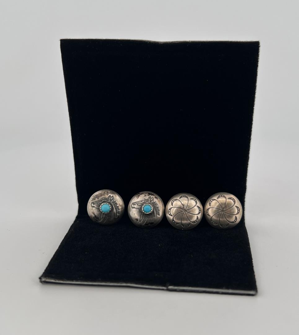 Navajo Sterling Silver Concho Earrings (1 of 3)
