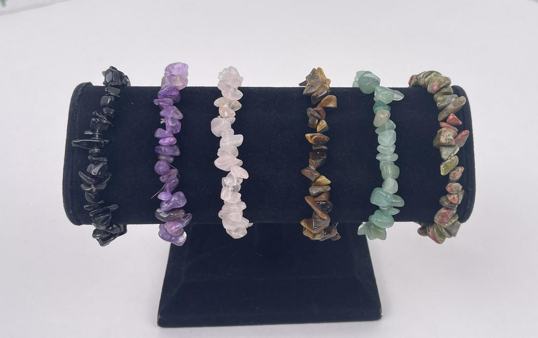 Collection of Semi Precious Stone Bracelets: Nice grouping.