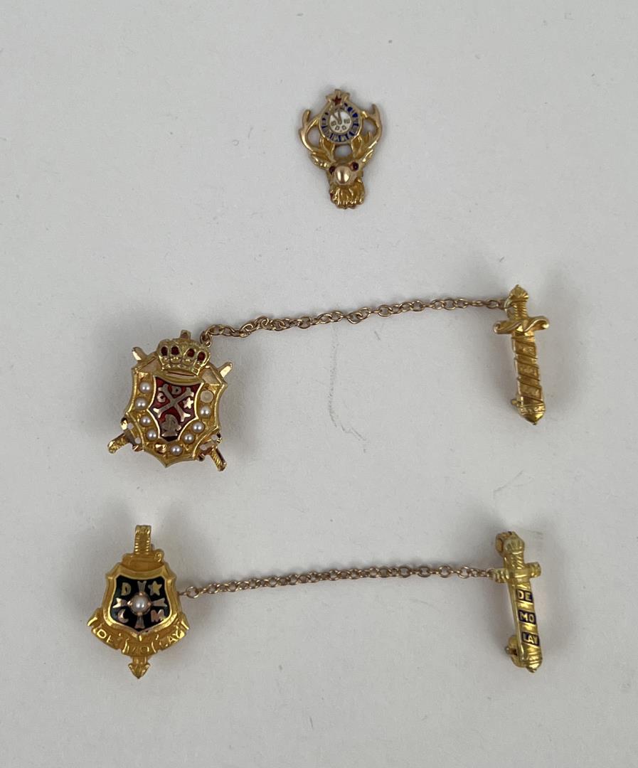 14k Gold Masonic Elks Pins: 4.39 grams total weight.