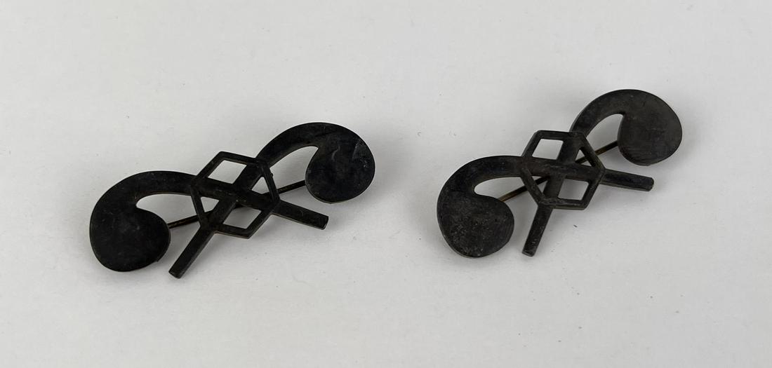 WW1 Officers Chemical Warfare Officers Insignia: Nice Set, French Made