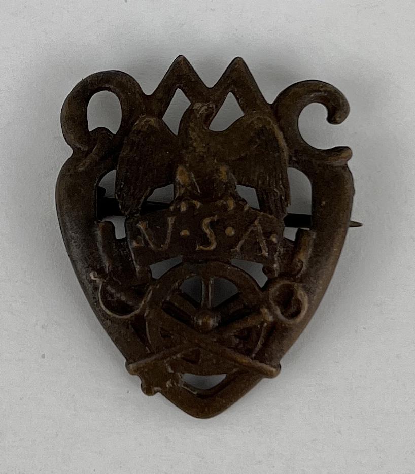 WW1 WWI US Army Quartermaster Corps Badge: Nice Example, marked on back as shown