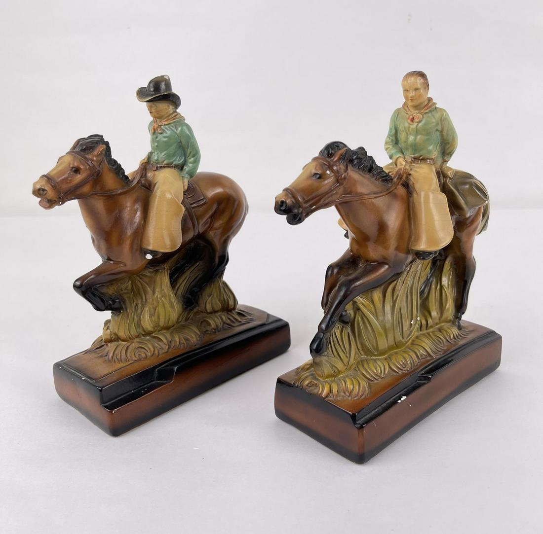 ABCO Alexander Backer Cowboy Bookends: 8" tall.