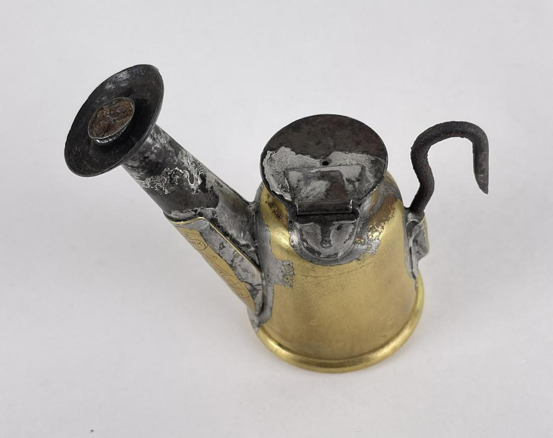 Antique Anton Miners Mining Oil Wick Lamp: Nice example. 3 1/8" tall.