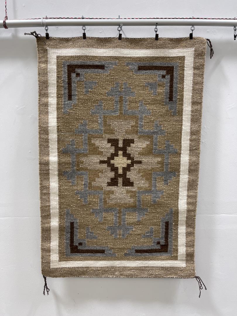 Navajo Indian Two Grey Hills Blanket Rug (1 of 4)