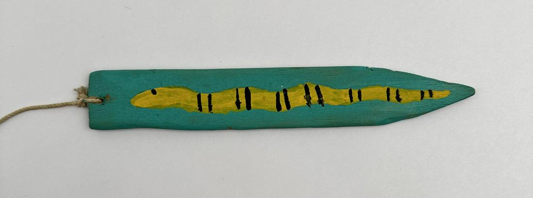 Hopi Indian Painted Snake Stick: 7 1/2" long. Culturally significant. Allard Auction Collection Inv: RAN