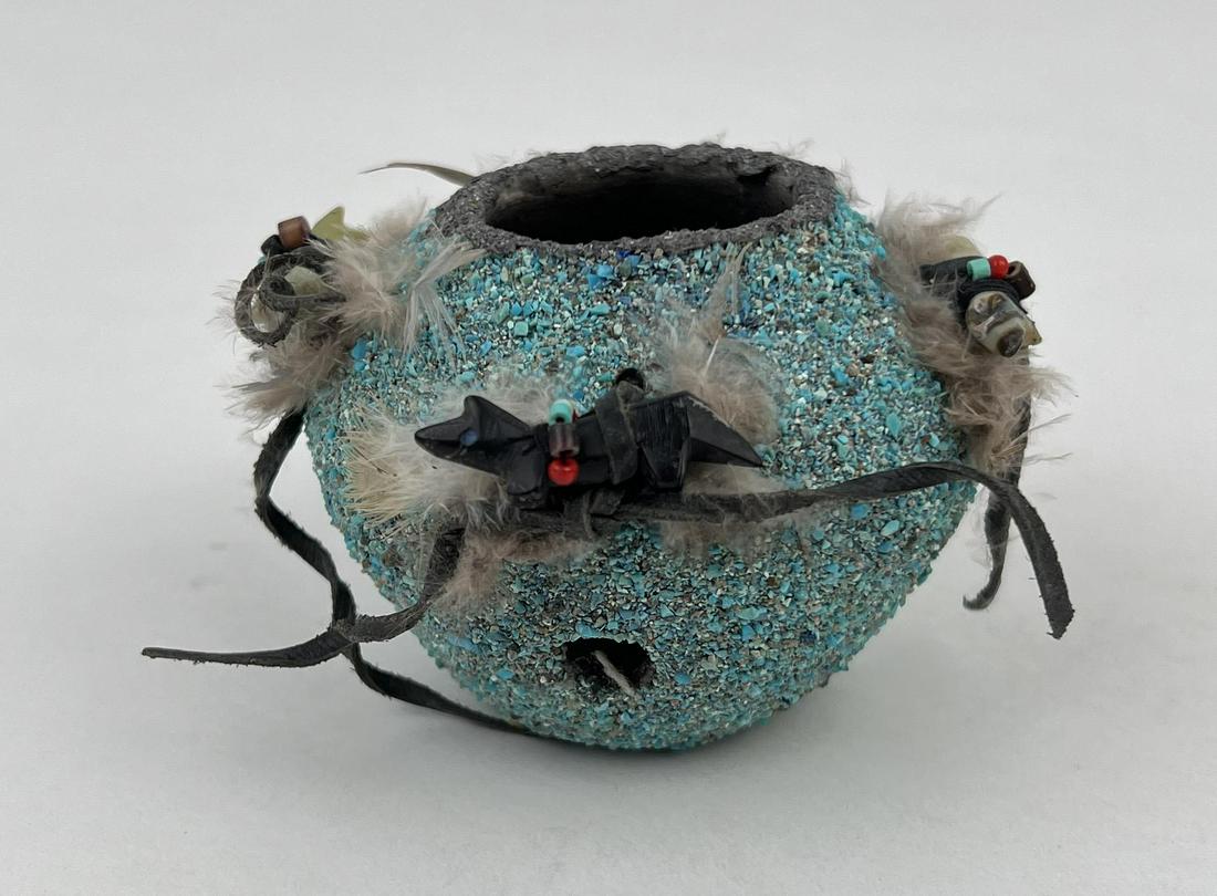 Zuni Indian Turquoise Fetish Pot (1 of 7)