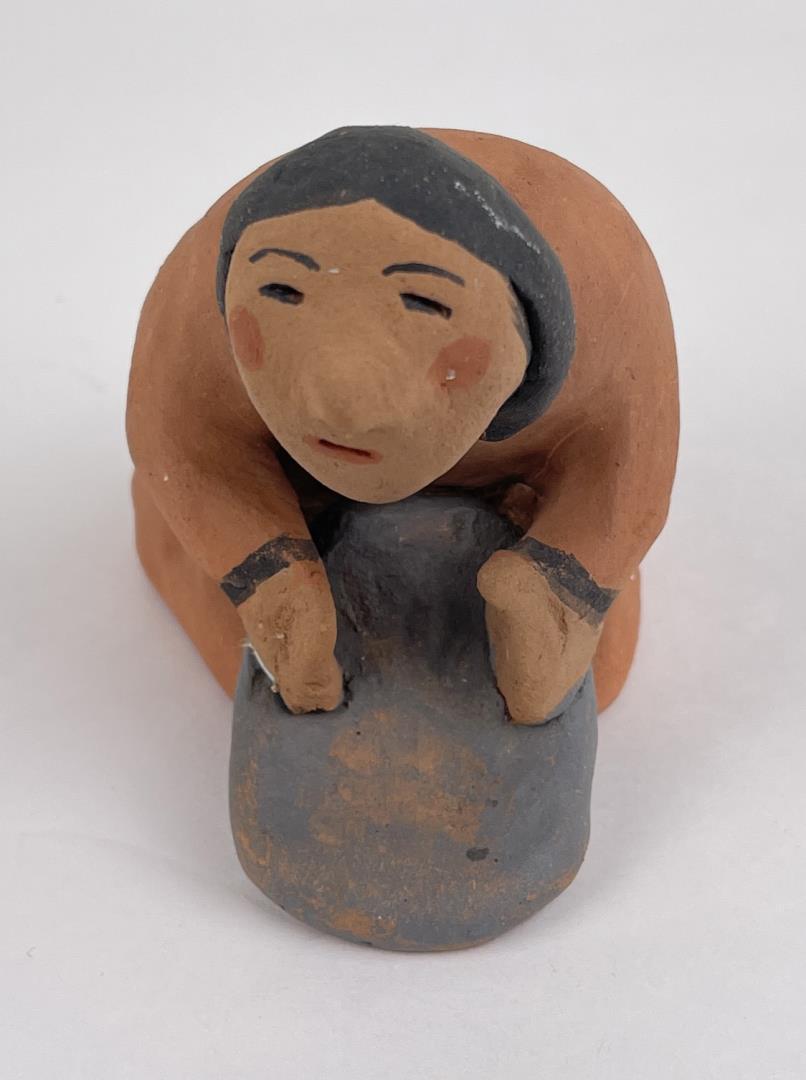 E Vigil Nambe Pueblo Indian Figurine: 4 1/2" long, 3 1/2" wide, 2 1/2" tall. Allard Auction Collection Inv: WIL 449