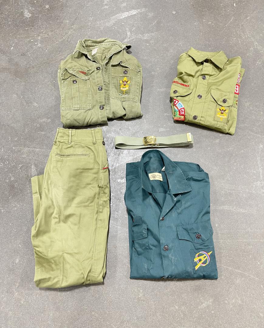 Group of Vintage Boy Scout Uniforms: Nice grouping.