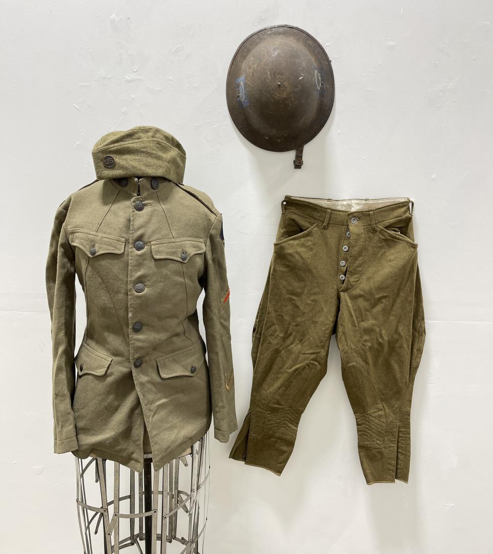 WW1 WWI US Army 1st Artillery Uniform: With matching Painted Helmet, Nice Set.