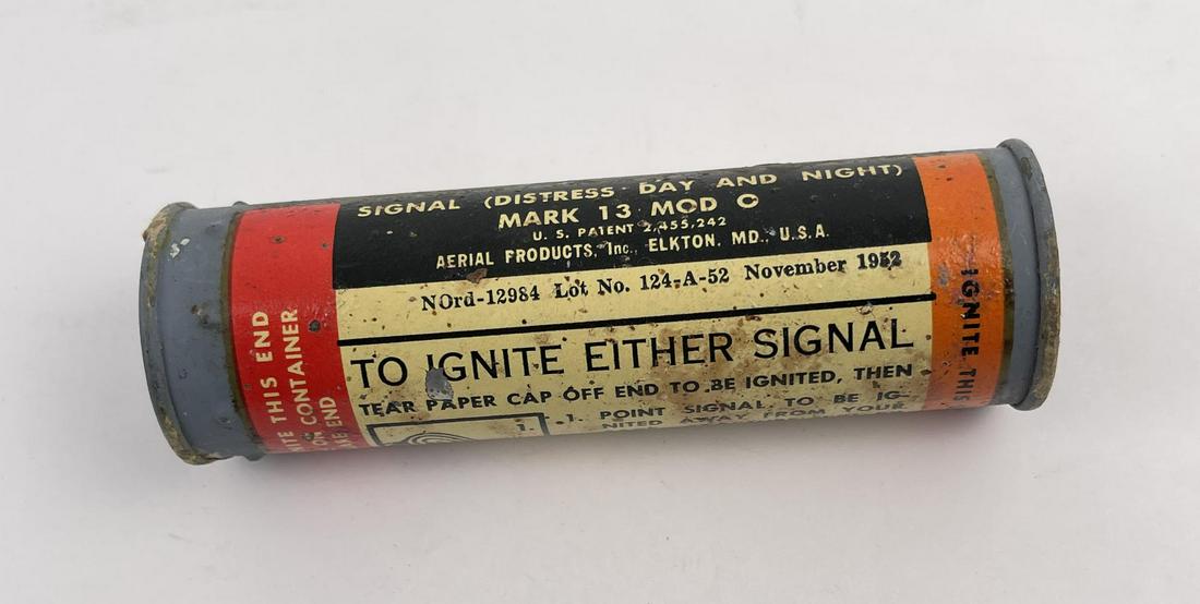 Korean War Red Smoke Distress Signal Mark 13: Nice Example.