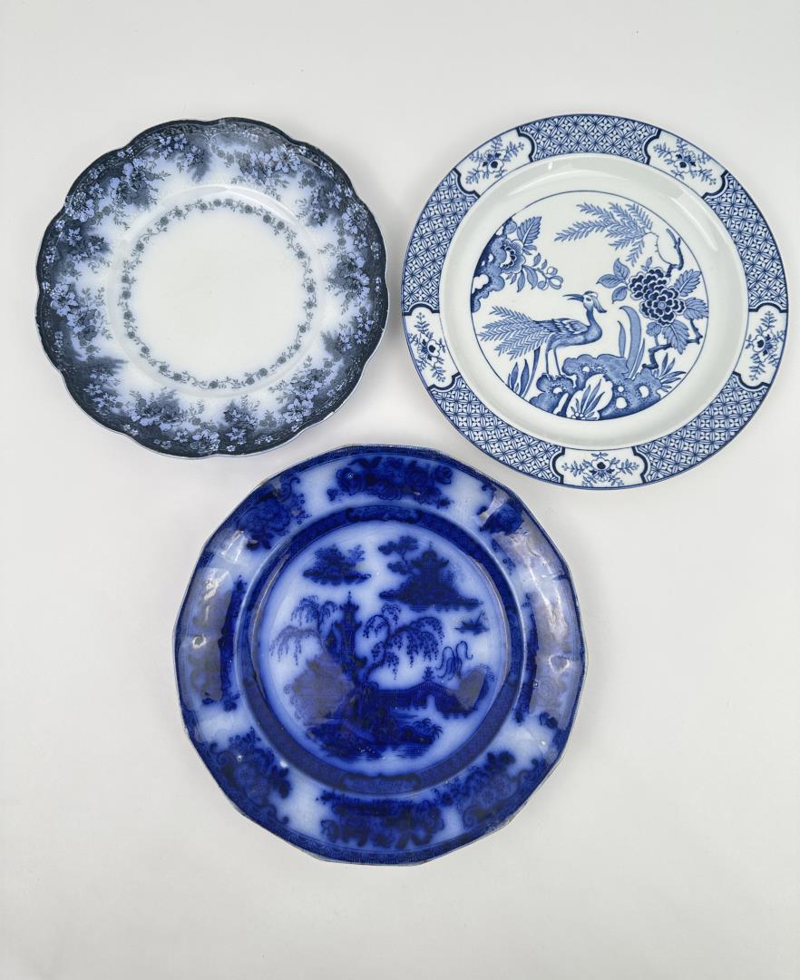 Collection of Antique Flow Blue Plates: Nice grouping.