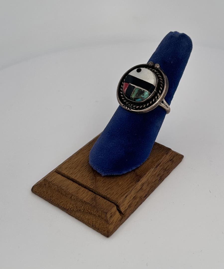 Zuni Sterling Silver Inlaid Ring (1 of 3)