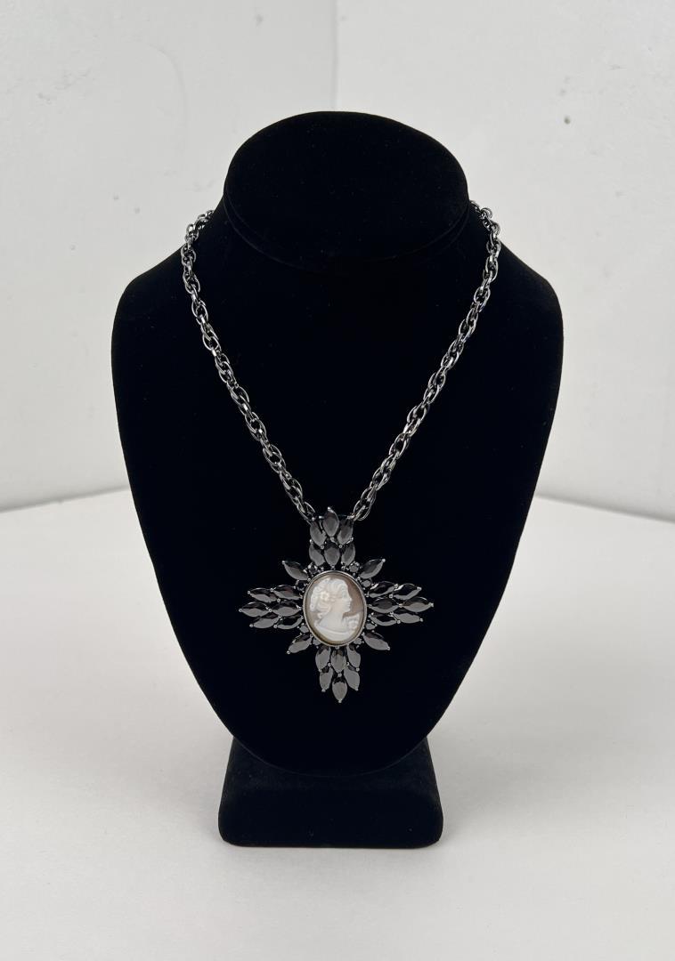 Amedeo Cameo Necklace: 21 3/4" long.