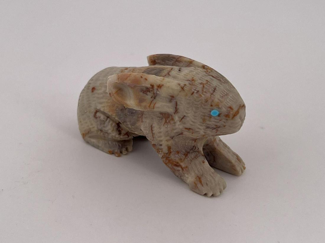 Sedrick Banteah Zuni Carved Stone Rabbit Fetish: 1 5/8" long, 7/8" wide, 5/8" tall