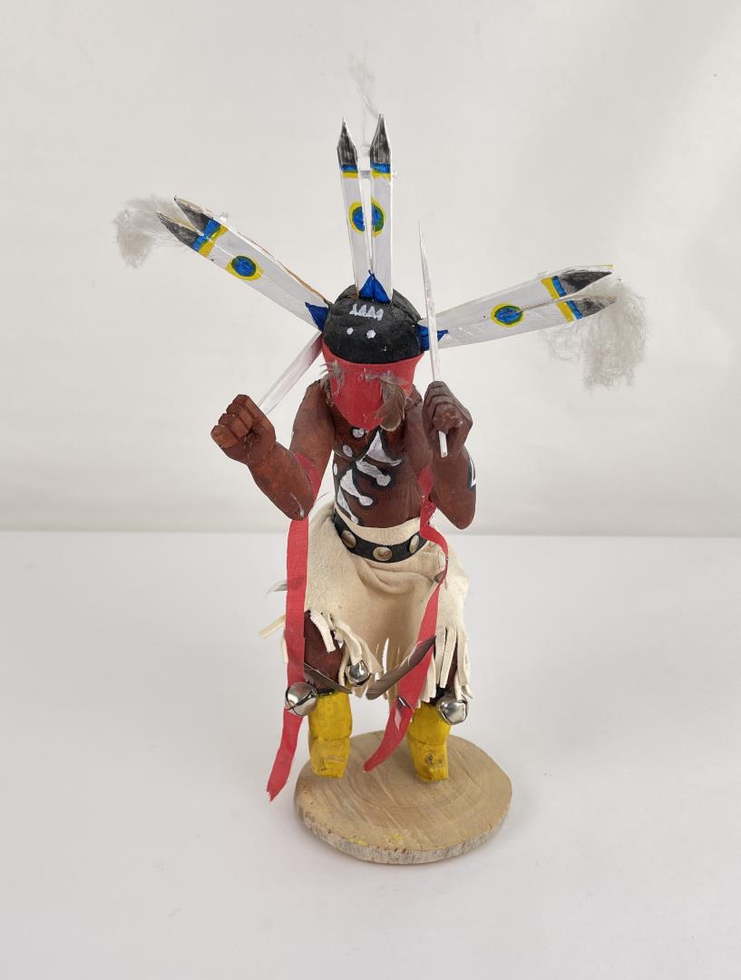 Cain Hastings Hopi Indian Kachina Doll: 13" tall, 6 1/2" long, 6" wide. Sold as-is. Allard Auction Collection Inv: ELH 31380