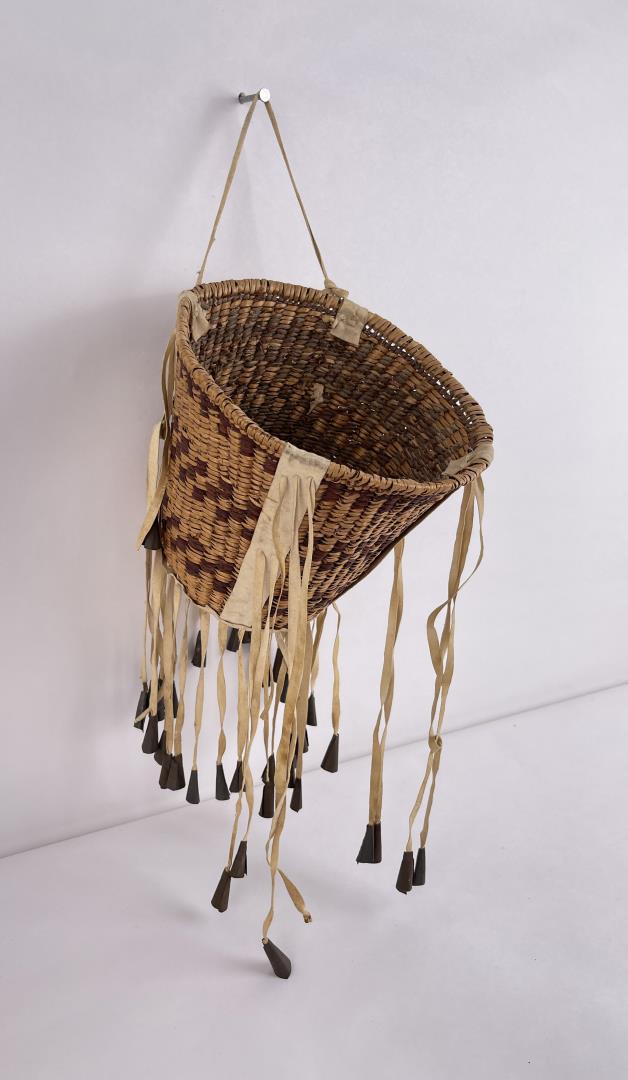 Apache Indian Burden Basket: 15 7/8" long including drops. Allard Auction Collection Inv: LAC 43780