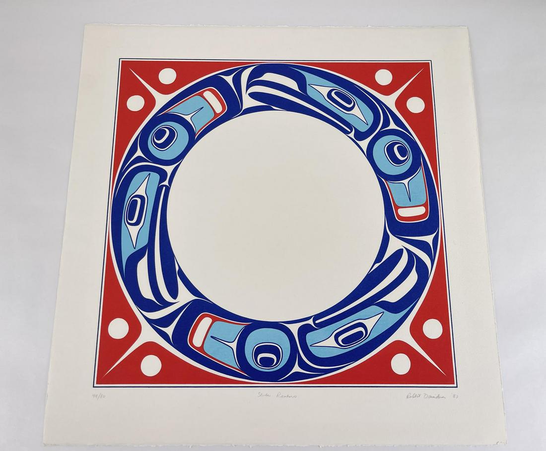 Robert Davidson Seven Ravens Print Haida: Silkscreen on paper. 21 7/8" by 22 1/4". Allard Auction Collection Inv: FOX