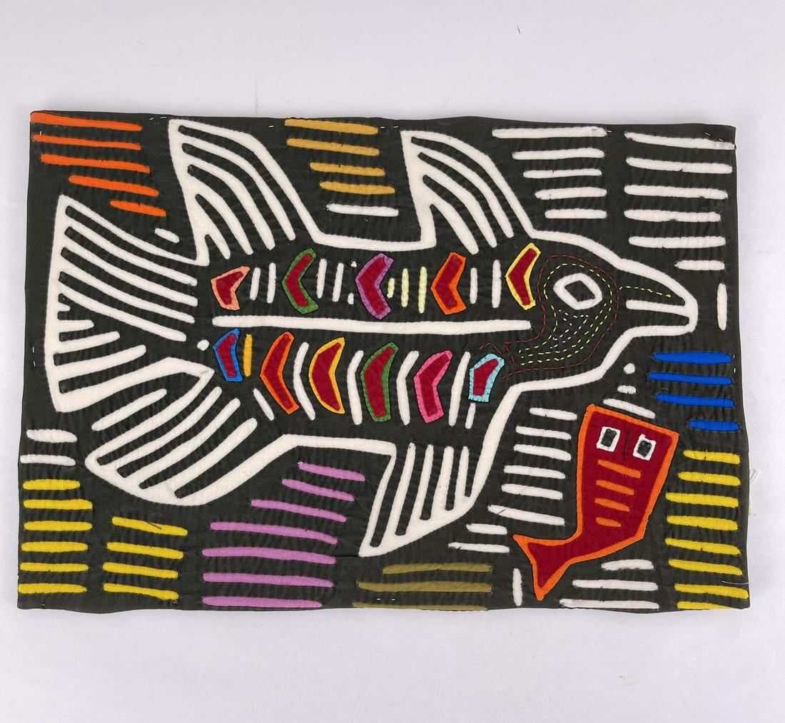Antique Kuna Mola Cloth Panel: 16 1/4" by 11 3/8" Allard Auction Collection Inv: JWP 34085
