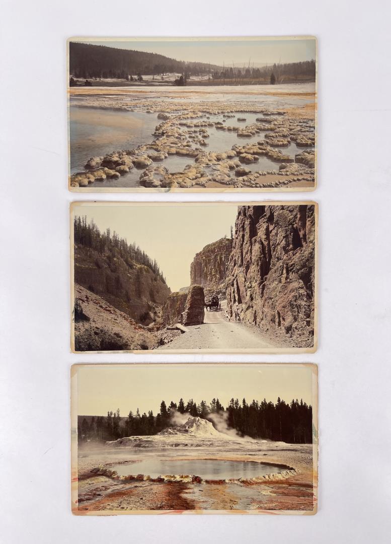 FJ Haynes Yellowstone National Park Photos: 8 1/2" by 5 1/4". Hand Tinted. Boudoir Views. FJ Haynes Fargo Dakota.