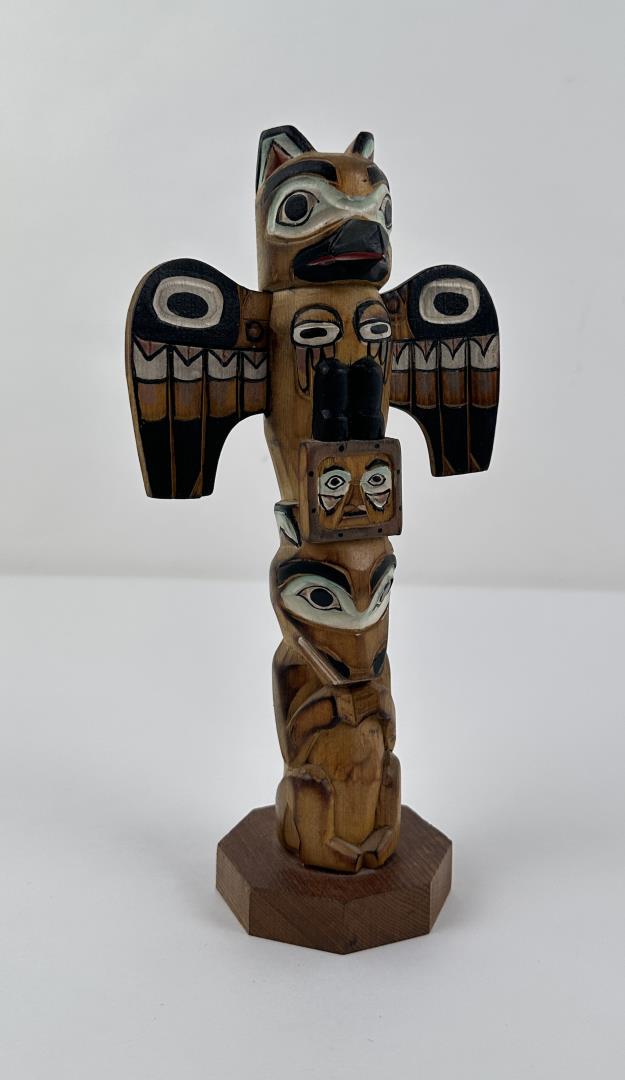 Patrick Seale Haida Indian Totem Pole: 9 1/2" tall, 4" long.