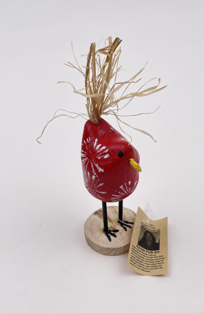 Edith John Navajo Folk Art Wood Carving: 5 1/2" tall. Nice folk art chicken. Carved by Edith John.