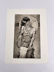 Robert Freeman Sun Spirit Etching: 17 1/2" by 13 1/8" Allard Auction Collection Inv: KAP 28426