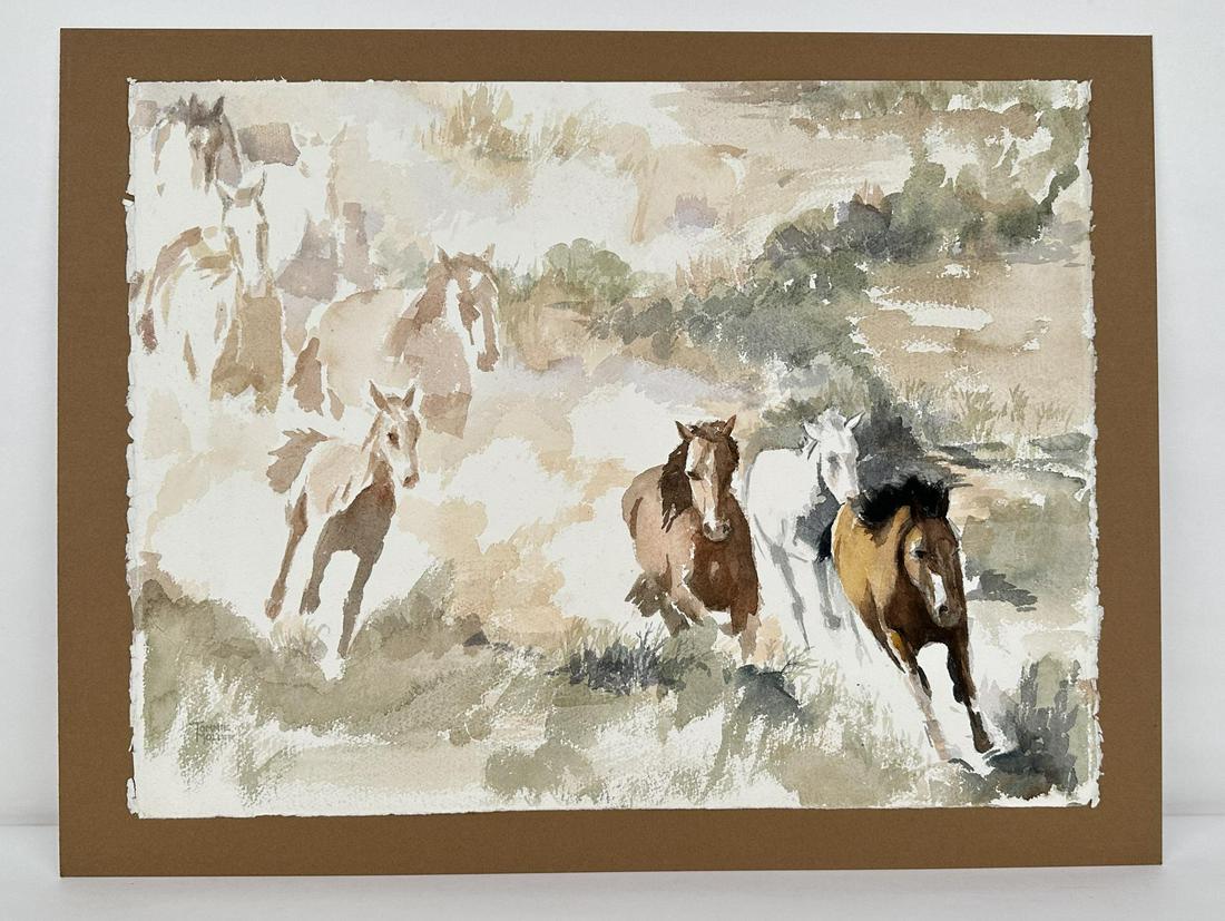 Tommie Moller Indian Watercolor Painting: 26" by 20" Allard Auction Collection Inv: RET 40205