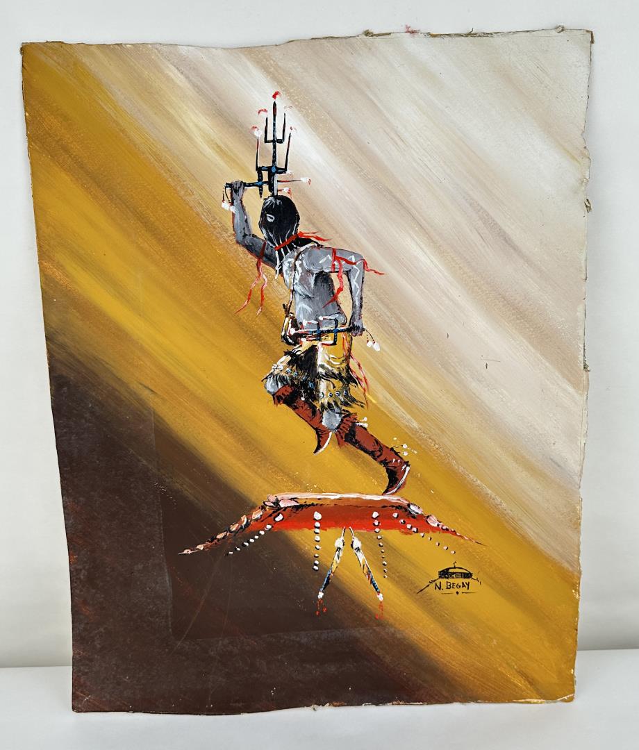 Nelson Begay Hopi Indian Painting: 20 1/4" by 16 1/8" Allard Auction Collection Inv: HUY