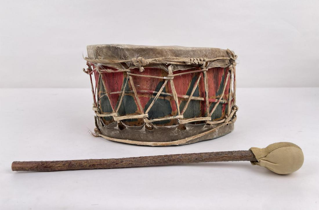 Antique Pueblo Indian Painted Drum (1 of 10)