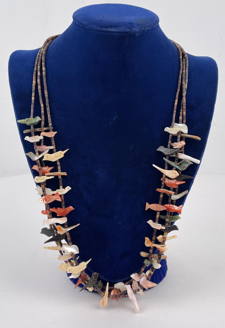 Zuni Indian 3 Strand Fetish Necklace (1 of 5)