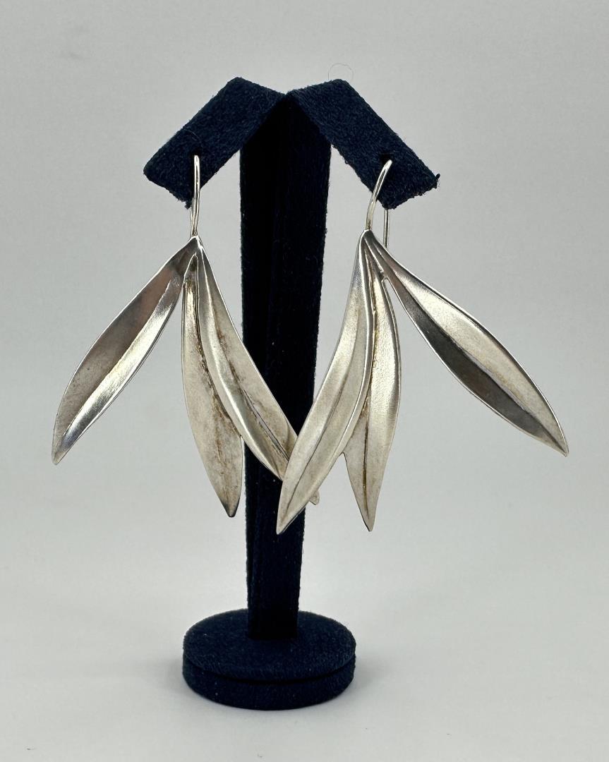 Sterling Silver Leaf Earrings (1 of 3)
