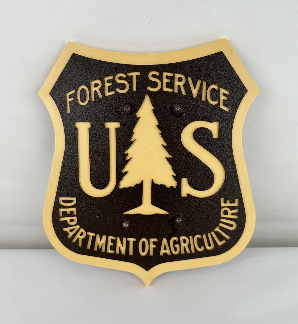 Original US Forest Service Plastic Shield Sign (1 of 3)