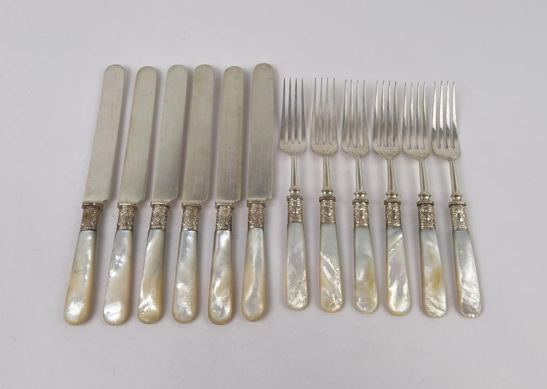 Mother of Pearl Handled Flatware: Nice grouping.