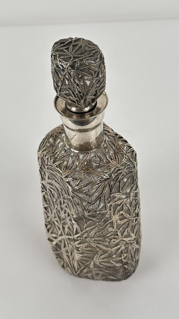 Sterling Silver Bamboo Pattern Crystal Decanter (1 of 8)