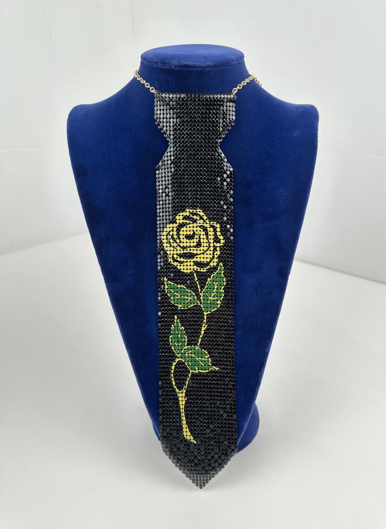 Art Deco Flapper Whiting Davis Mesh Tie Necklace (1 of 5)