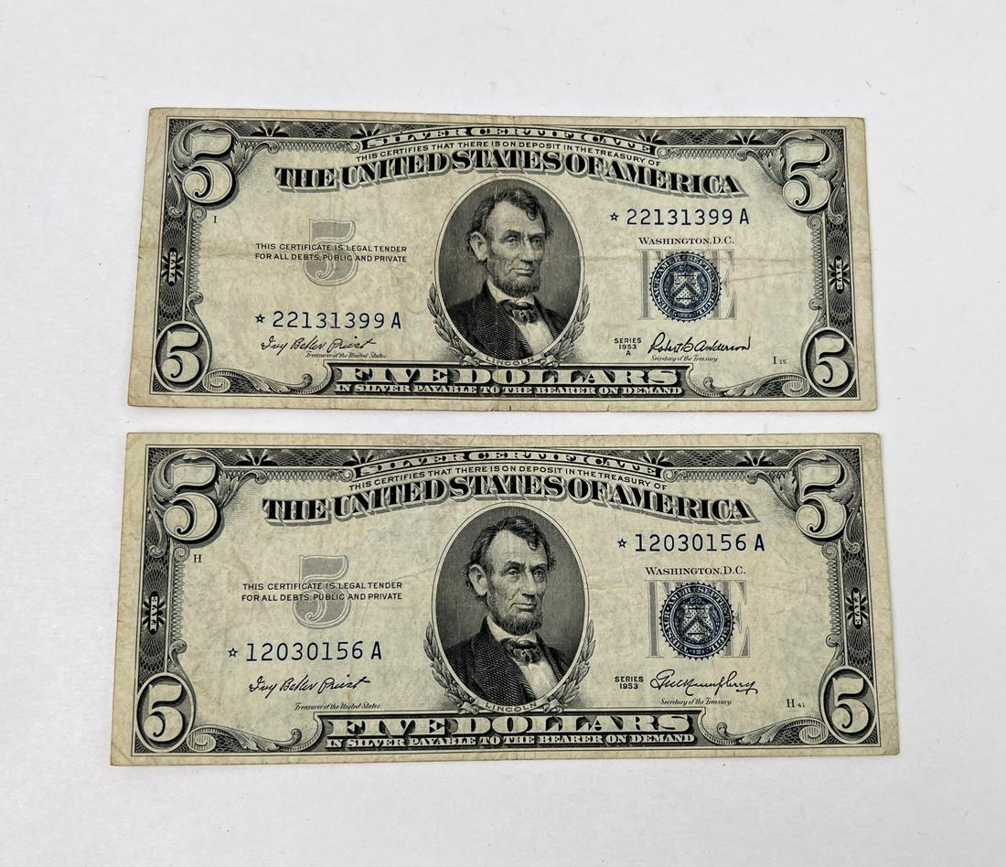1953 $ Blue Seal Silver Certificate Star Notes (1 of 3)