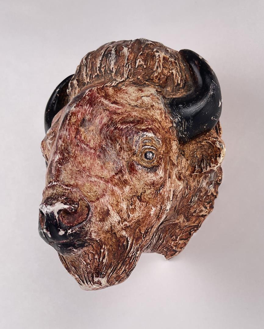 Bob Scriver Plaster Buffalo Head Sculpture (1 of 6)