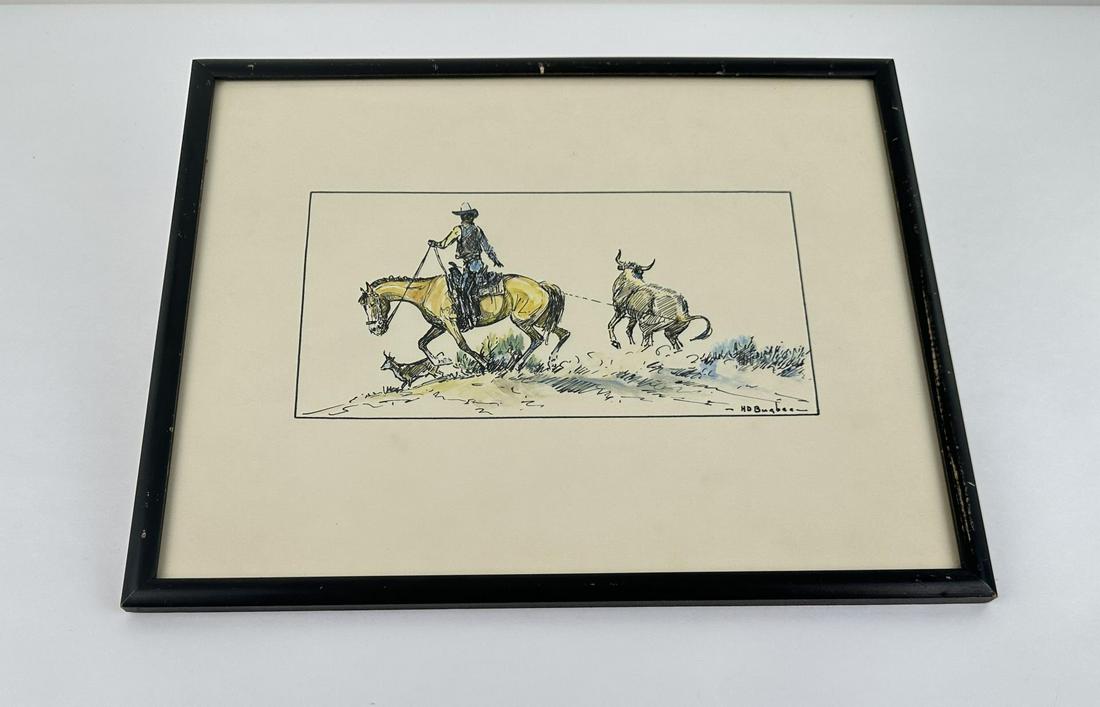 Harold Bugbee Cowboy Watercolor Painting (1 of 4)