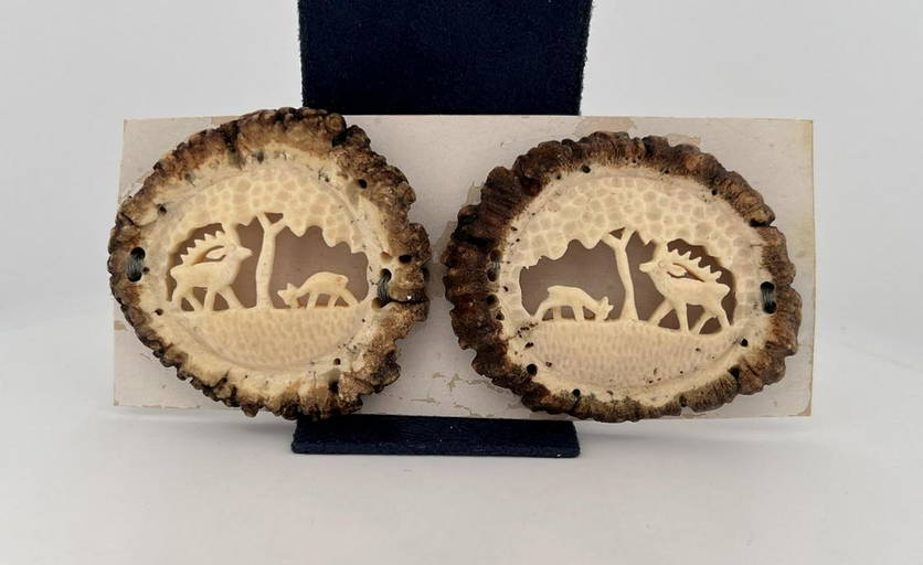 Carved Elk Horn Buttons