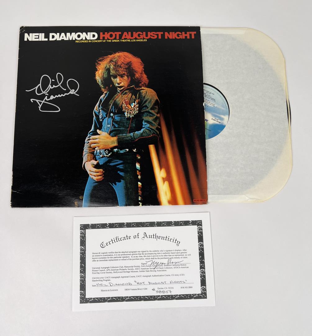 Neil Diamond Hot August Night Signed 33 LP Record (1 of 5)