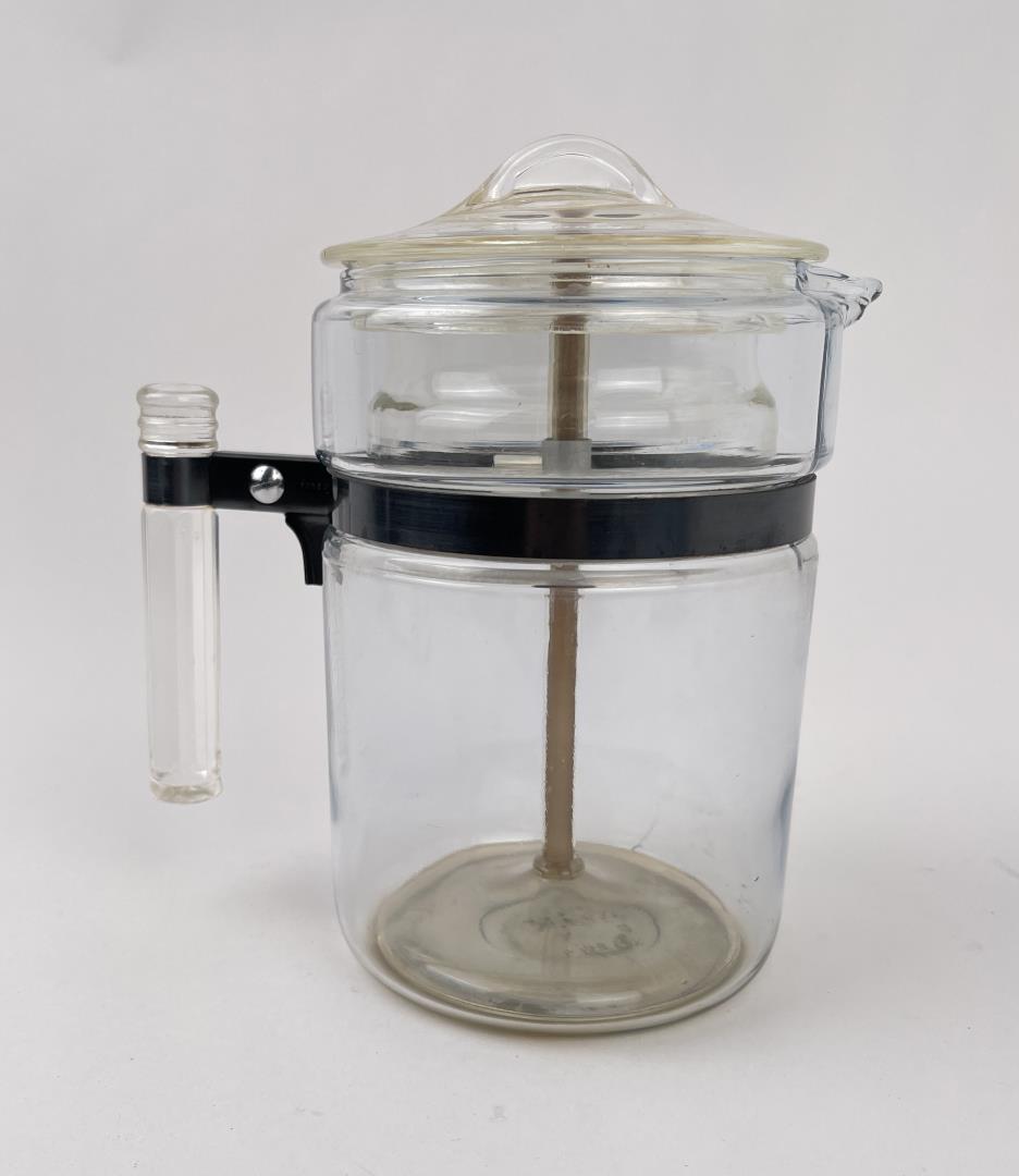 Pyrex Flameware Percolator Coffee Pot: Nice example with insert.
