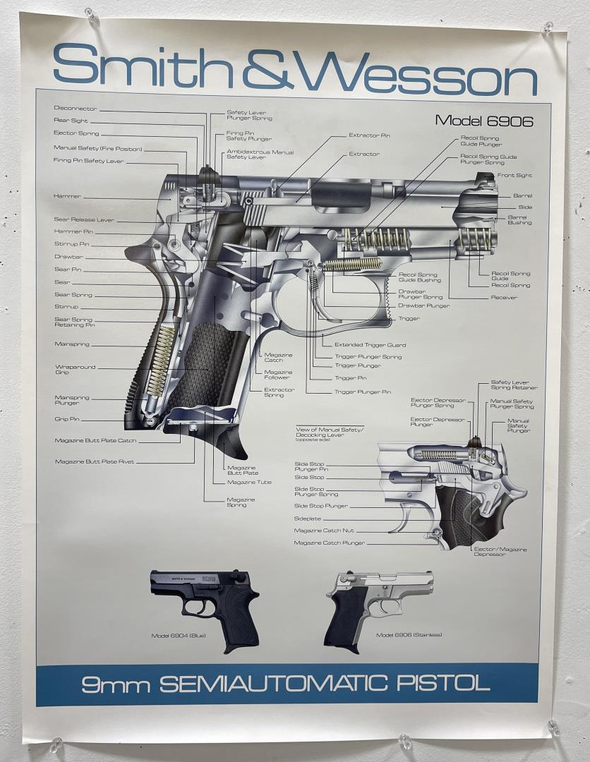 Smith and Wesson 6906 Pistol Poster: 18" by 24".