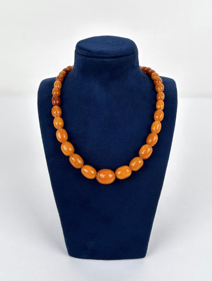 Antique Butterscotch Amber Bead Necklace (1 of 5)