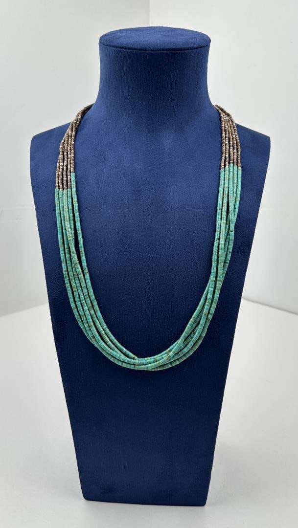 Zuni Turquoise Heishi Necklace (1 of 3)
