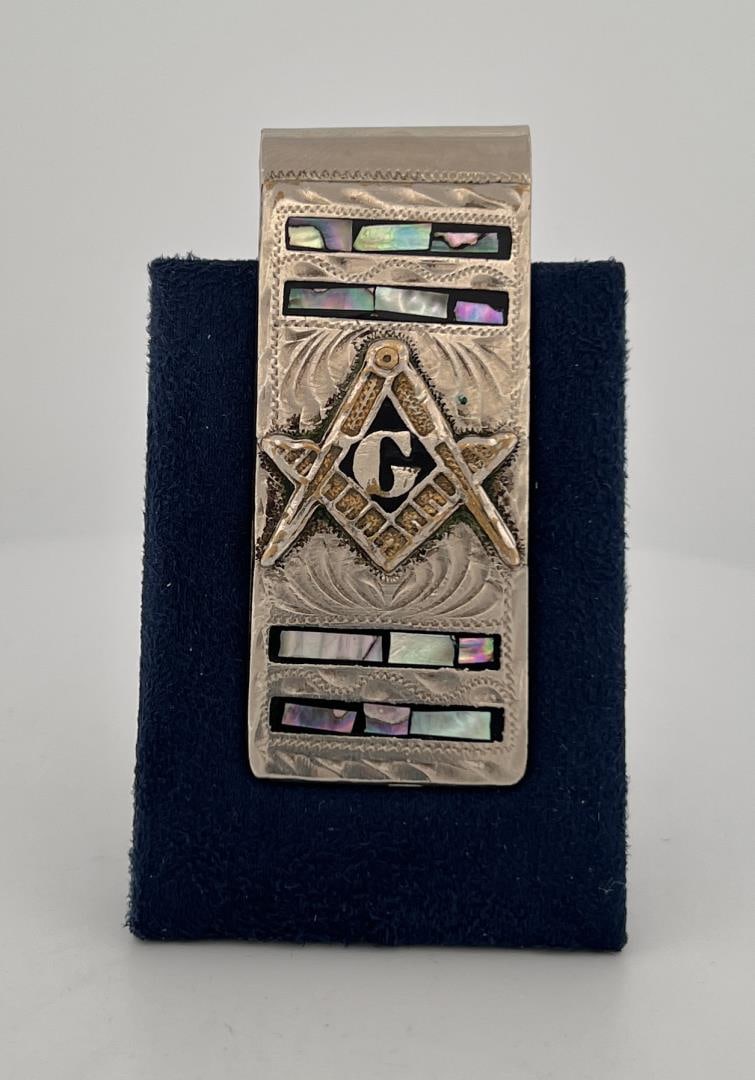 Taxco Mexico Inlaid Masonic Money Clip (1 of 4)