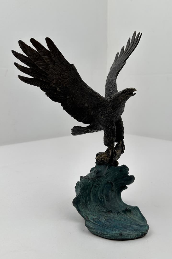 Bronze Eagle Catching Fish (1 of 5)