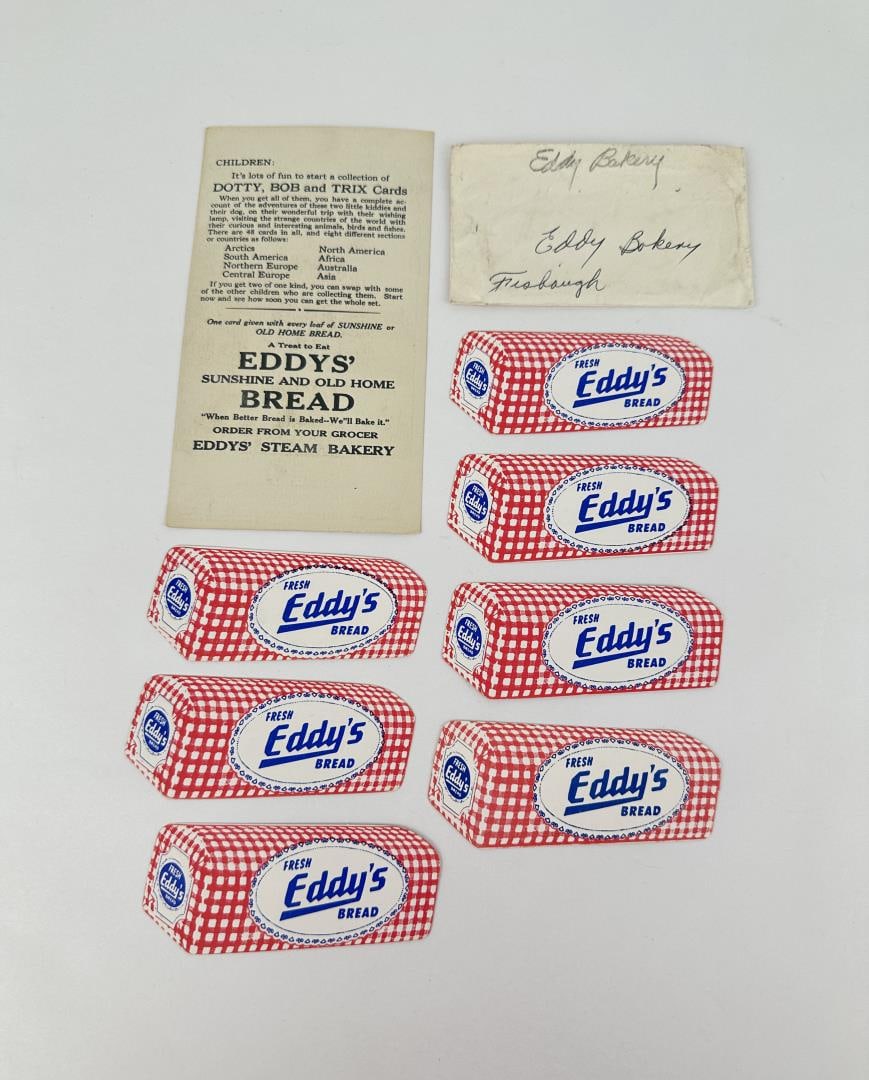 Eddy's Bread Montana Advertising Premiums: Nice set in envelope.
