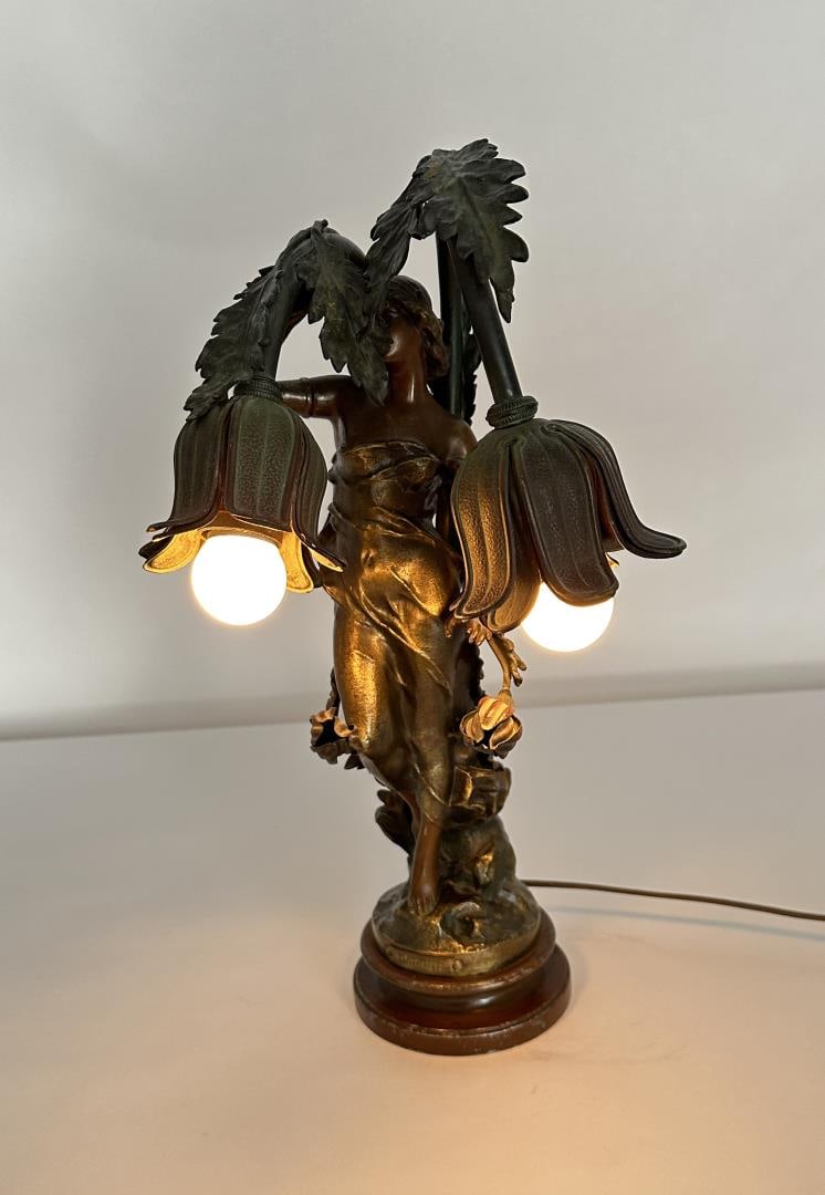 Antique Art Nouveau Newell Post Daphne Lamp (1 of 7)